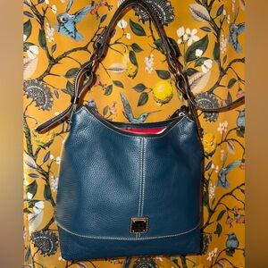Dooney & Bourke Teal Gracie Pebble Leather Shoulder Hobo